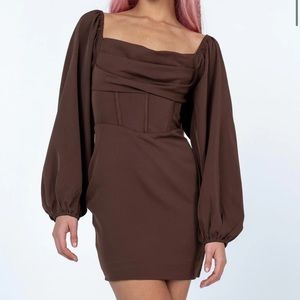 NWT Princess Polly Long Puff Sleeve Corset Mini Dress